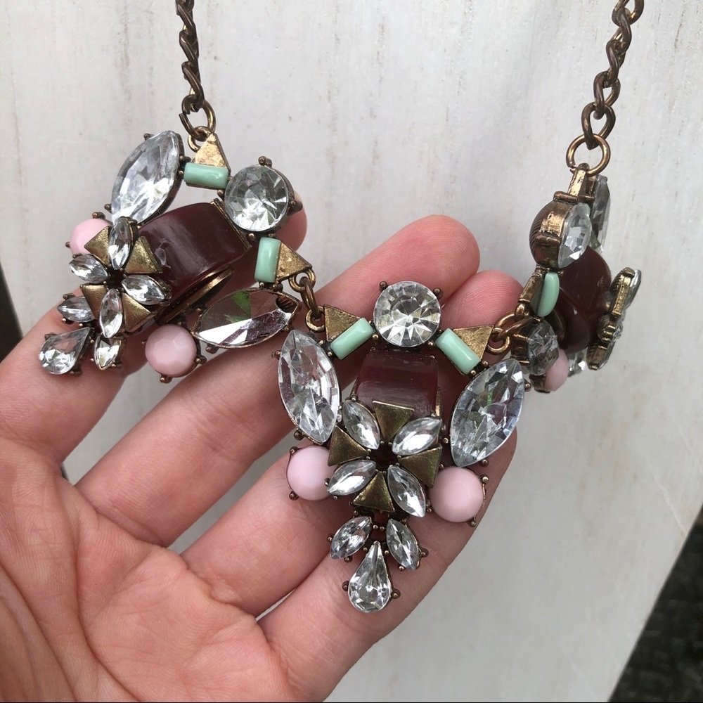 Multicolored Gem Statement Necklace - image 7